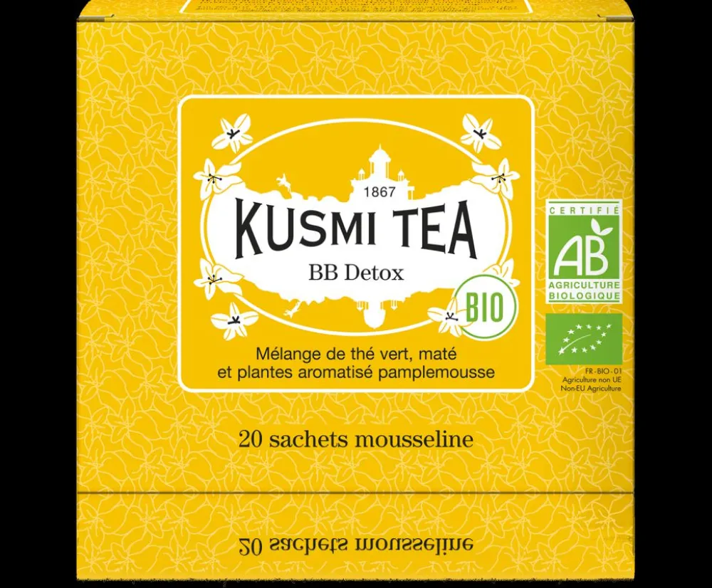 Kusmi Tea BB Detox Thé vert bio, maté bio, pamplemousse< Thé Vert