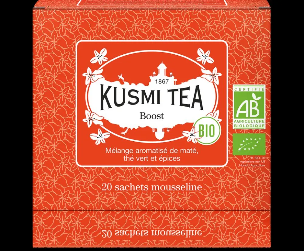 Kusmi Tea Boost Thé vert bio, maté bio, gingembre< Thé Vert