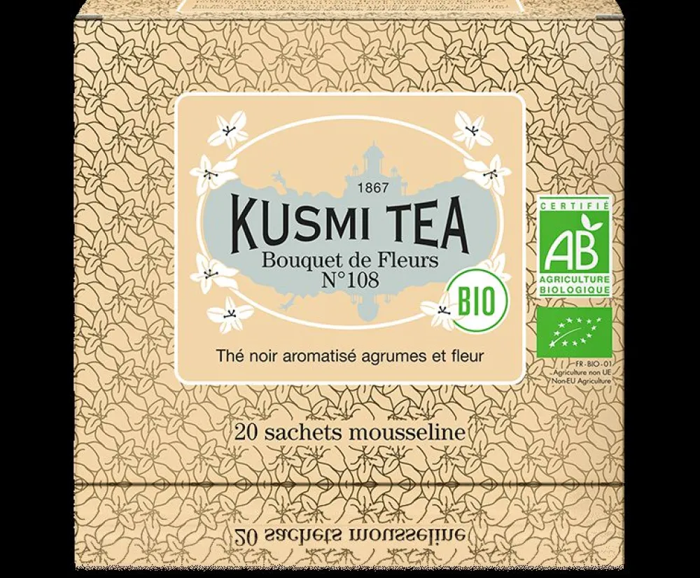 Kusmi Tea Bouquet de Fleurs N°108 Thé earl grey bio, fleur Ylang-Ylang< Thé Noir