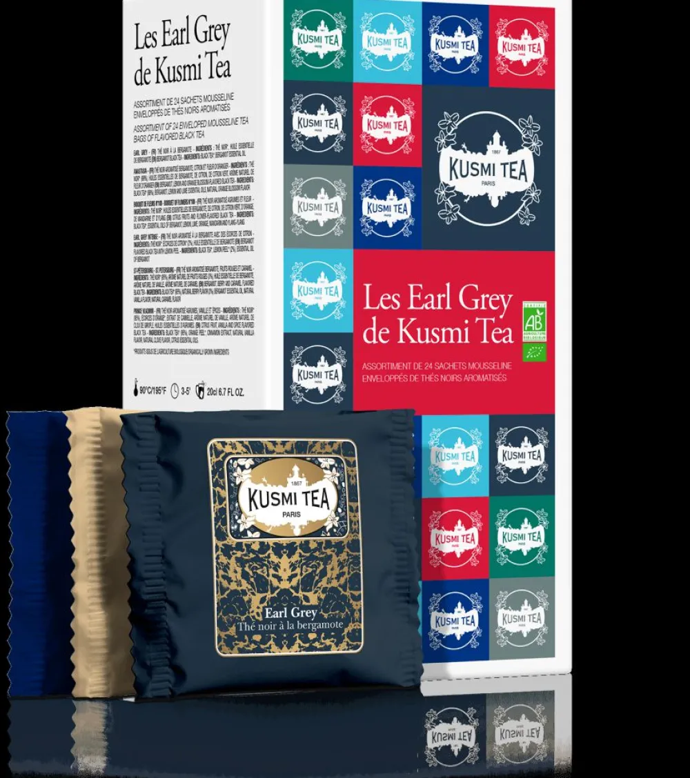 Kusmi Tea Coffret Les Earl Grey bio Thé noir en sachet< Coffrets