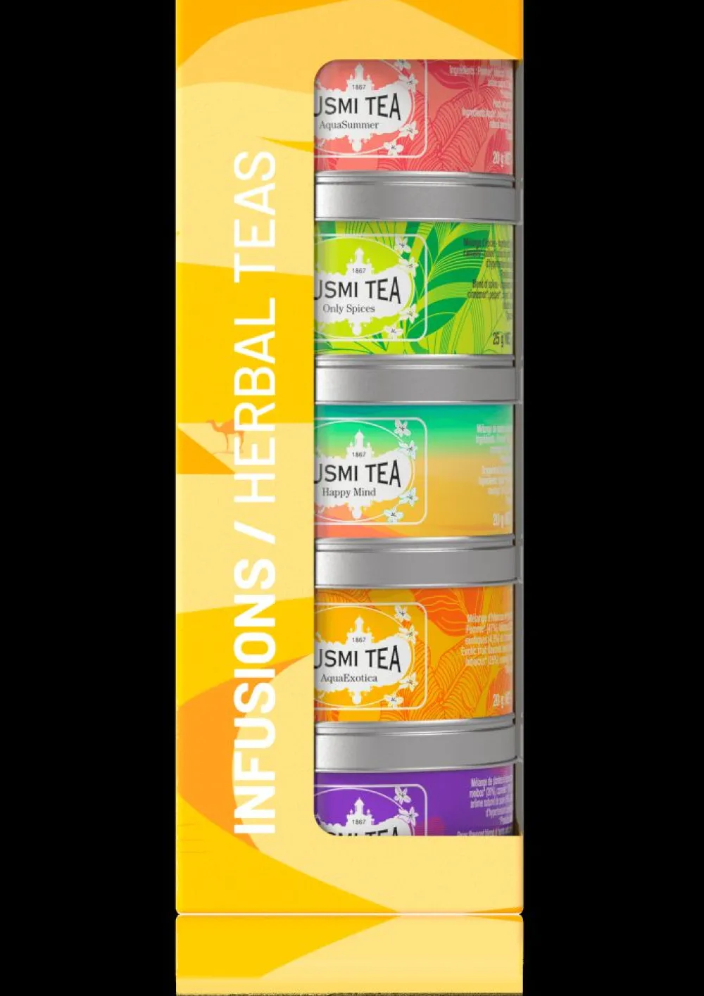 Kusmi Tea Coffret Les Infusions bio Mélange d’infusions bio hibiscus, rooibos< Coffrets