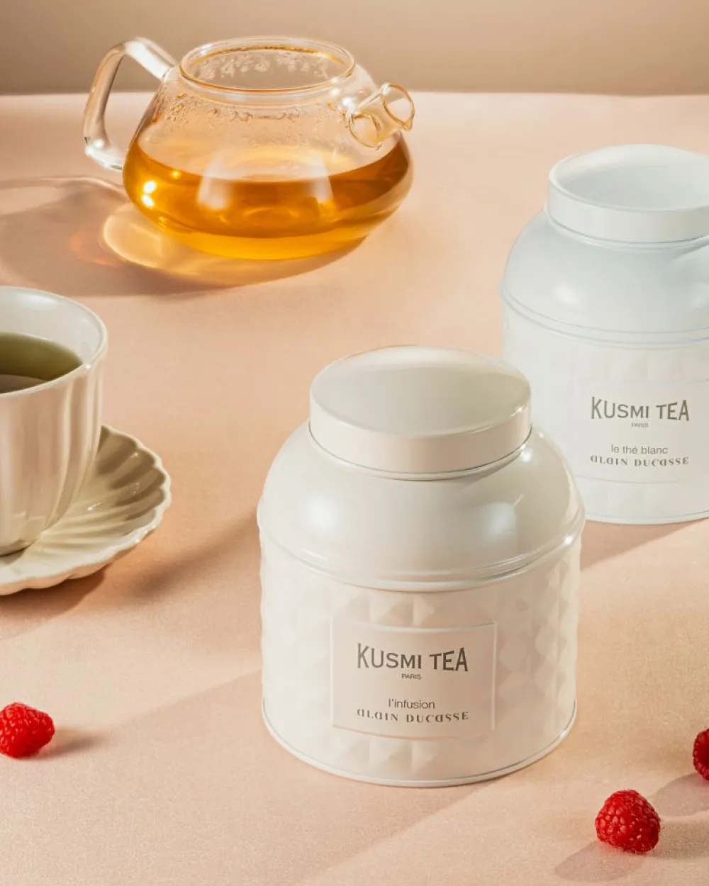 Kusmi Tea Duo Alain Ducasse Thé blanc et tisane thym-citronné< Coffrets