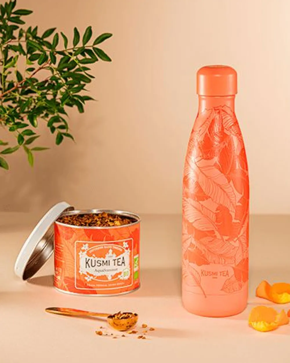 Kusmi Tea Duo Aquasummer Gourde et infusion hibiscus, pêche< Accessoires Isothermes | Coffrets