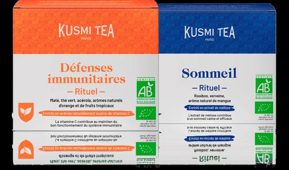 Kusmi Tea Duo bien-être Sommeil & Défenses Immunitaires< Coffrets | Thé Et Infusion Santé