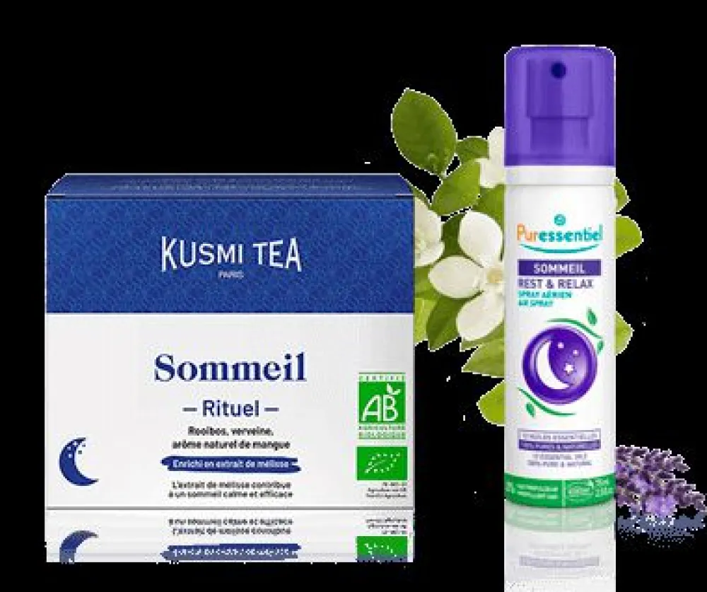 Kusmi Tea Duo Nuit Paisible Puressentiel x< Thé Et Infusion Santé