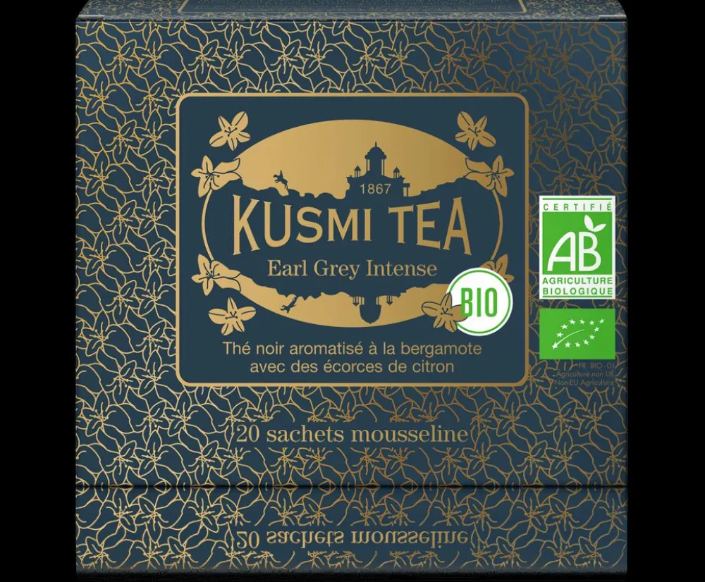 Kusmi Tea Earl Grey Intense Thé noir bio, bergamote, citron< Thé Noir