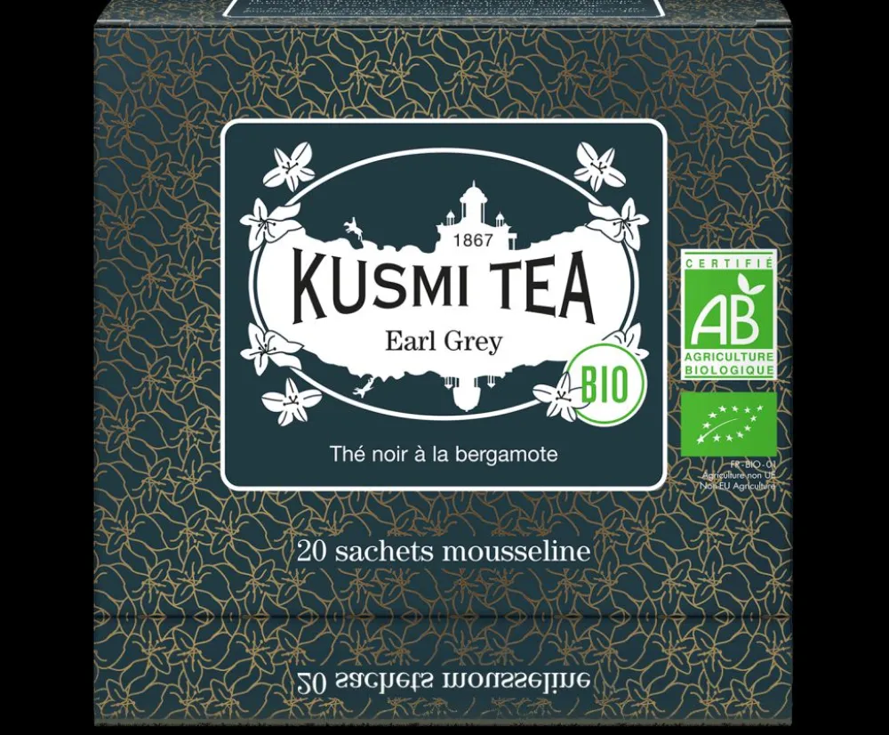 Kusmi Tea Earl Grey Thé noir bio, bergamote< Thé Noir