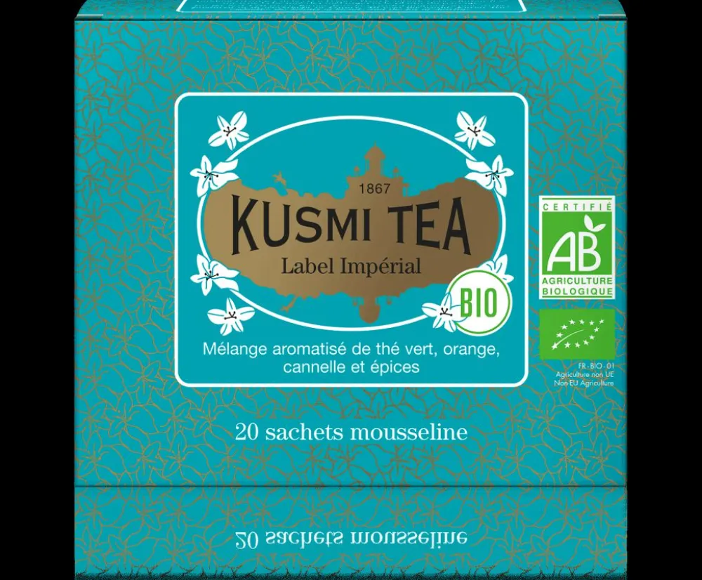 Kusmi Tea Label Imperial Thé vert bio, épices, cannelle< Thé Vert