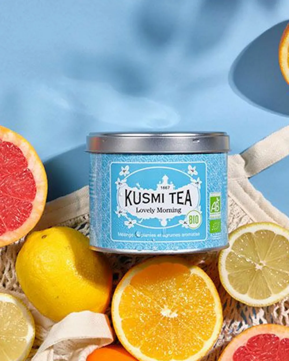 Kusmi Tea Lovely Morning Thé vert bio, maté bio, agrumes< Thé Vert | Maté