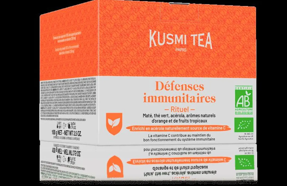 Kusmi Tea Rituel Défenses Immunitaires Thé vert, maté bio enrichis en vitamine C< Thé Vert | Thé Et Infusion Santé