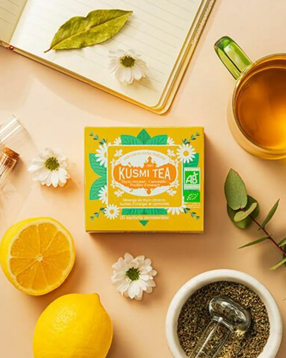 Kusmi Tea Thym citronné - Camomille - Feuilles d’oranger Tisane Camomille, Thym citronné BIO< Infusions Et Tisanes | Infusion Et Tisane