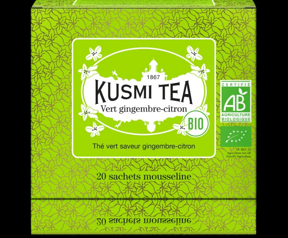 Kusmi Tea Vert gingembre-citron Thé vert bio, gingembre, citron< Thé Vert