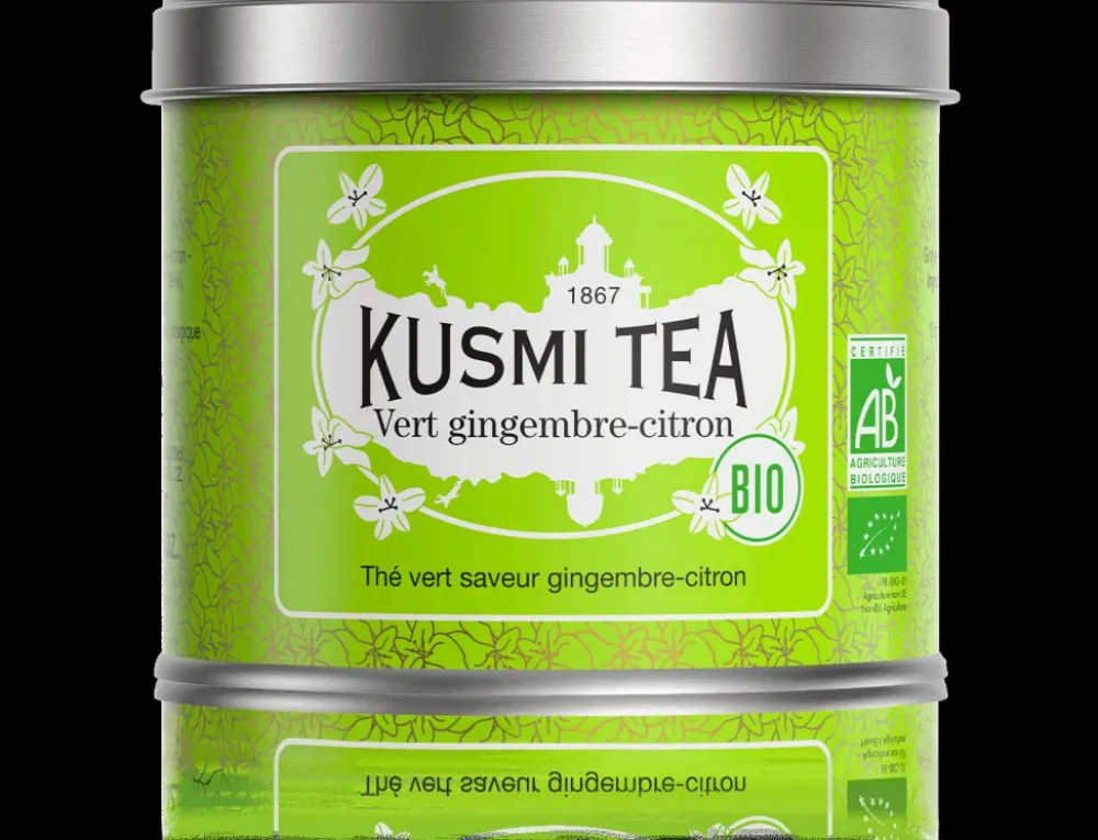 Kusmi Tea Vert gingembre-citron Thé vert bio, gingembre, citron< Thé Vert | Thé Vert