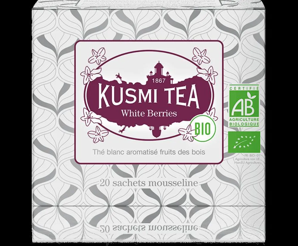 Kusmi Tea White Berries Thé blanc bio fraise, mûre, cassis< Thé Blanc